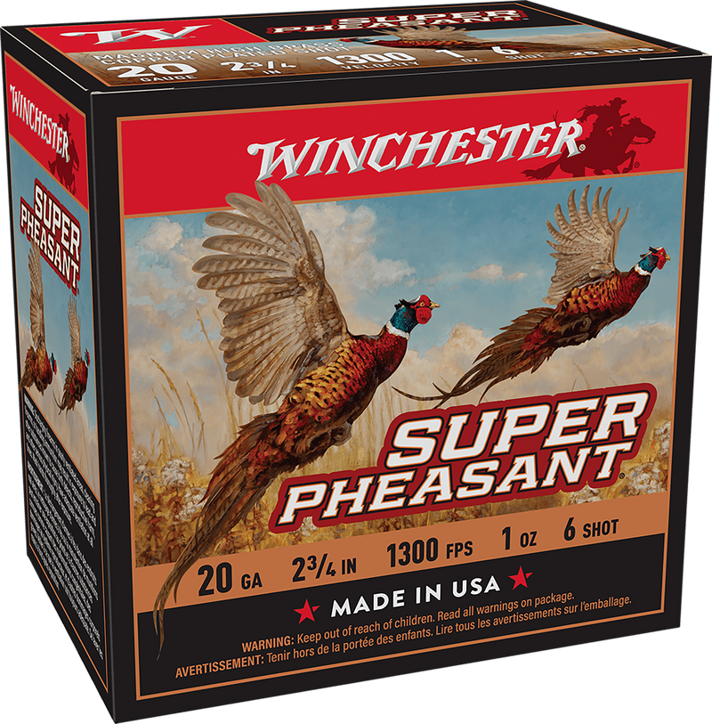 Winchester Super Pheasant Magnum High Brass Copper-Plated Lead 20 Gauge 2.75" 1oz #6 Shot 25 Round Box - X20PH6
