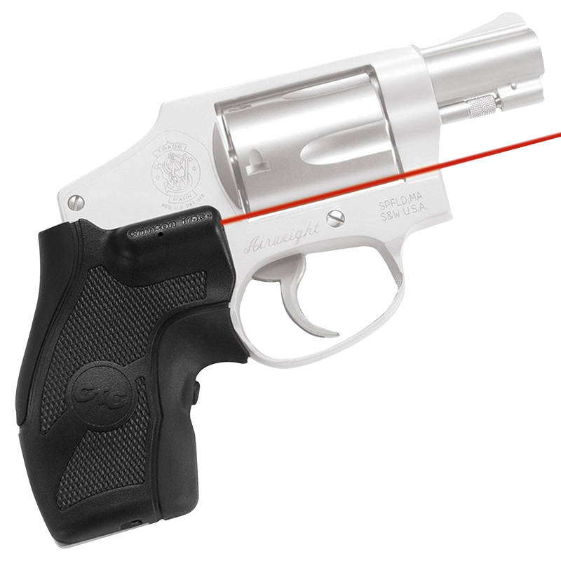 Crimson Trace Lasergrips S&W J Frame Round Butt Red Laser Black - 011680