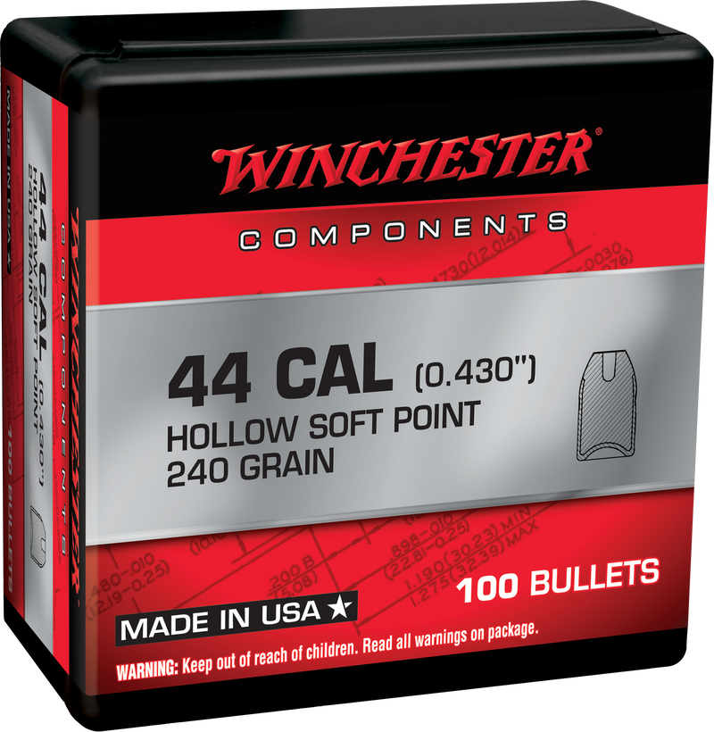 Winchester Centerfire Handgun Reloading Bullets 44 Special 240gr Soft Point - WB44SP240X