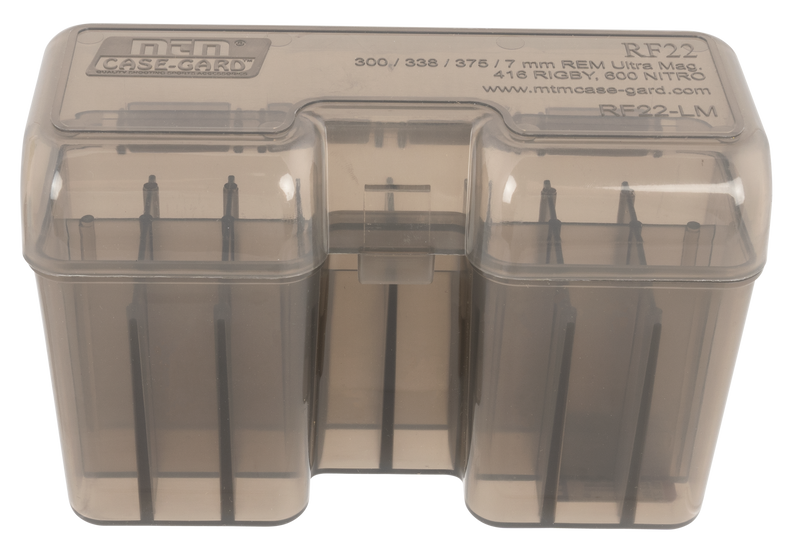 MTM Case-Gard RF22LM41 Flip-Top Rifle Ammo Box 22 Round Clear Smoke - RF22LM41