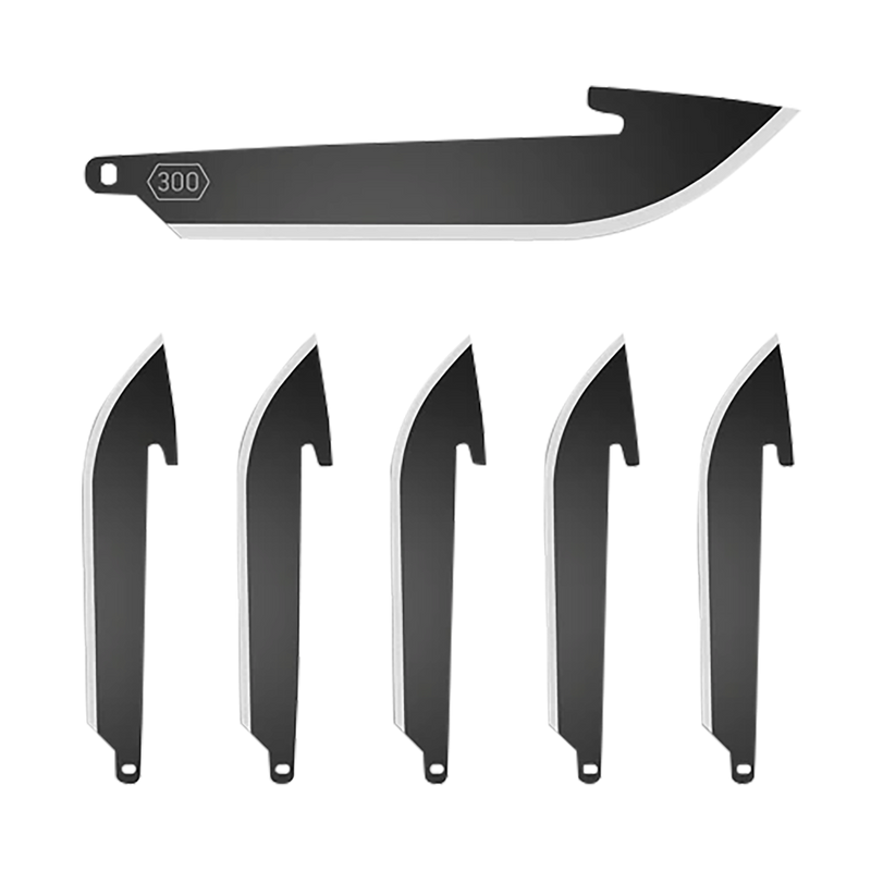 Outdoor Edge Razor EDC Drop Point 3" Blade 6 Pack, Black - RR30K-6C