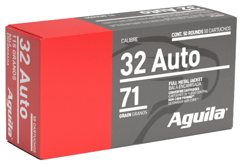 Aguila 32 ACP 71gr Full Metal Jacket Handgun Ammunition, 50 Rounds - 1E322110