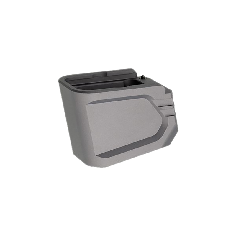Tyrant CNC Magazine Extension Fits Glock 19/23/26 5rd Aluminum, Gray - TDG19MAGEXG