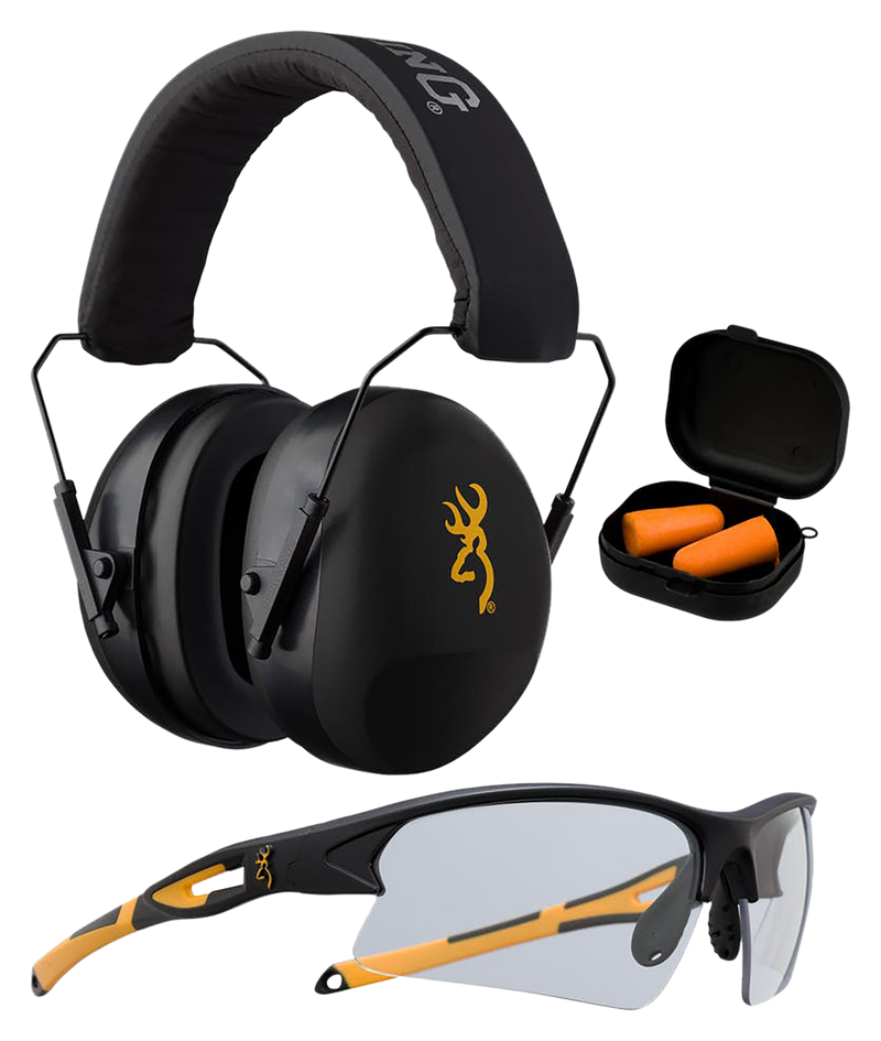 Browning Range Kit Hearing Protection, Orange and Black - 126368