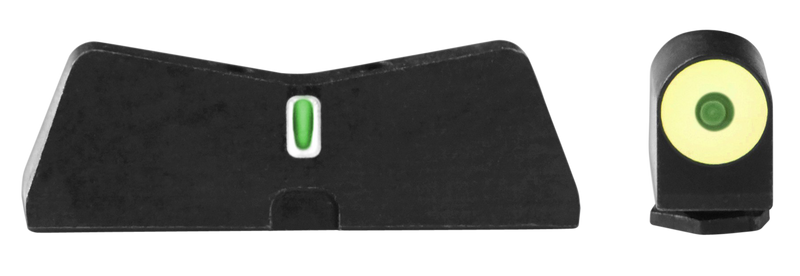 XS Sights DXT2 Big Dot Night Sights Green Tritium Yellow Outline Front, Green Tritium White Outline Rear for Glock - GL0009S5Y