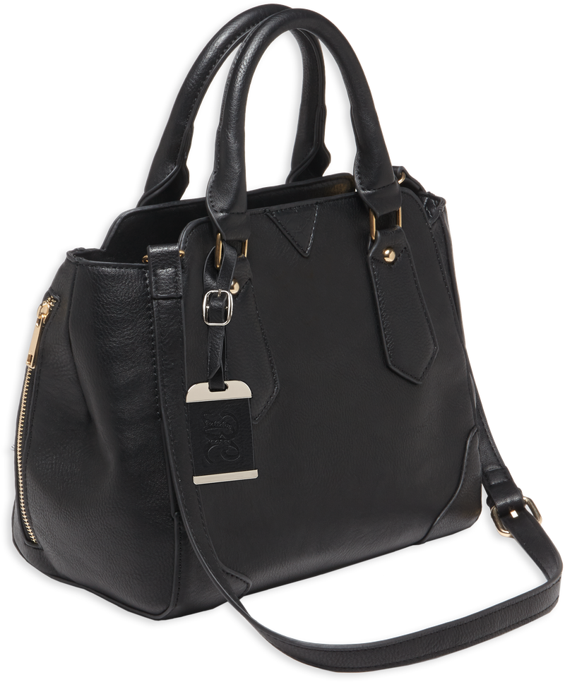 Bulldog Satchel Purse with Holster, Black - BDP020
