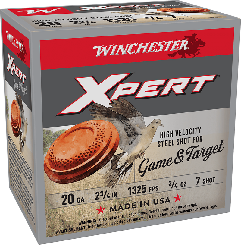 Winchester Xpert Steel 20 Gauge 2.75" 3/4 oz #7 Shot 25 Round Box - WE20GT7