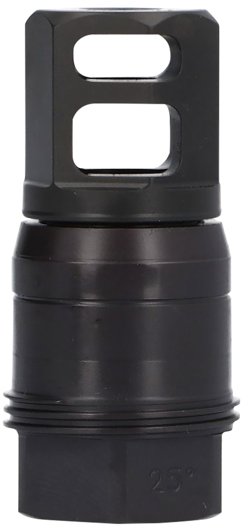 Sig Sauer Clutch-Lok QD Muzzle Brake, 7.62mm, 5/8"-24, 25° Taper, Black Stainless Steel - SL76258X2425DEGM