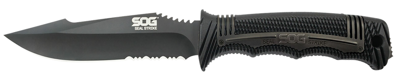 SOG Seal Strike 4.9" Fixed Blade Knife, Black - SOGSS1003CP