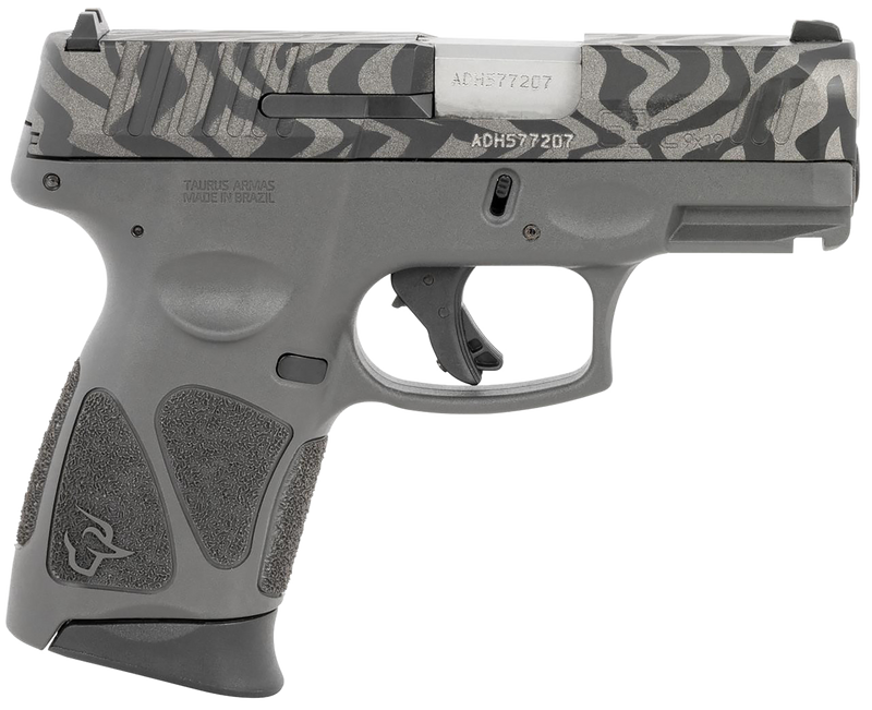 Taurus G3C 9mm 3.26" 12+1 Striker-Fired Compact Pistol, Black/Zebra - 1G3C931GZEB