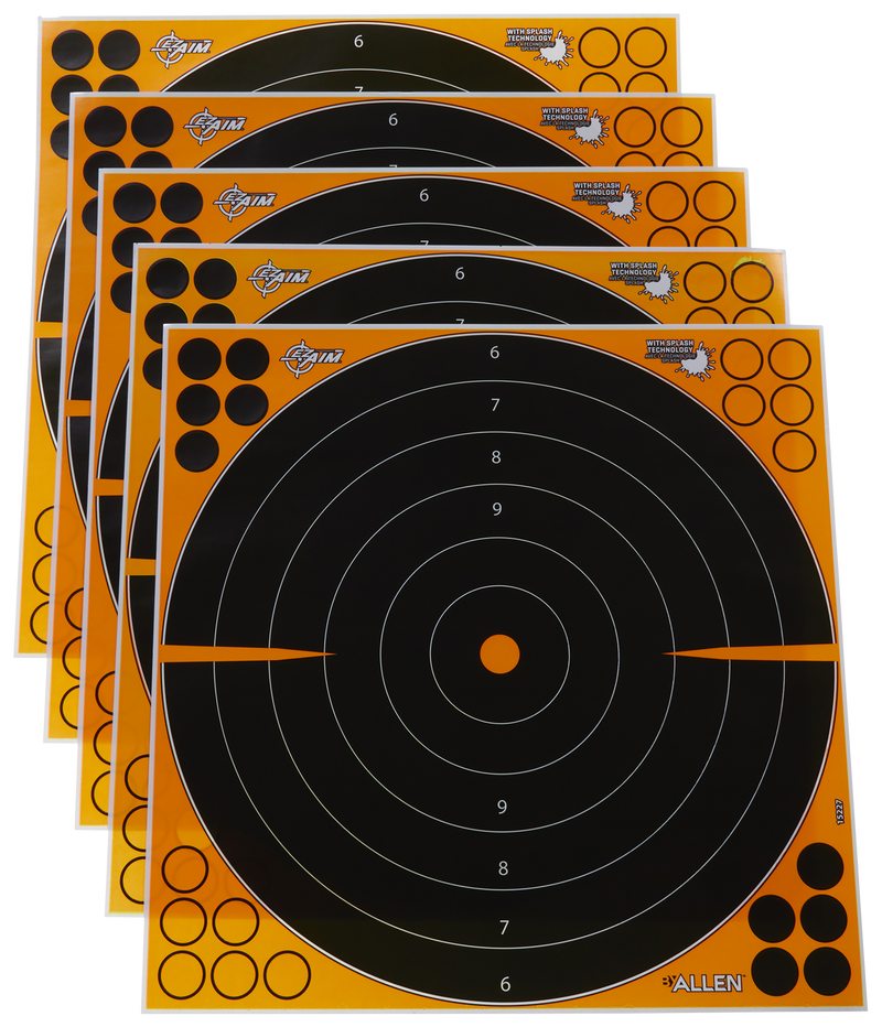 EZ-Aim Splash Reactive Adhesive Bullseye Target 16" - 5 Pack - 15227