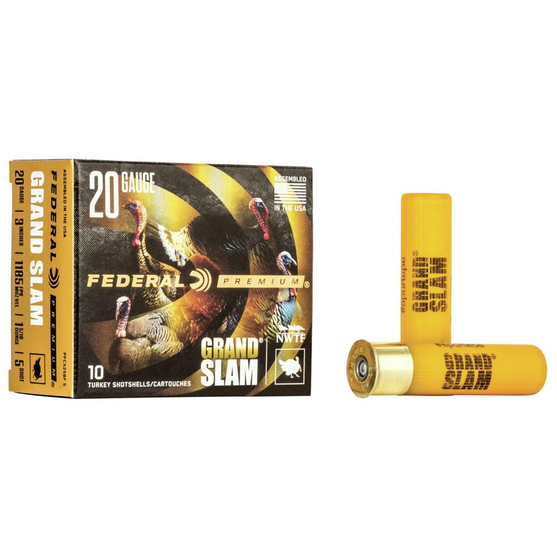 Federal Premium Grand Slam Plastic 20 Gauge 3" 1 5/16oz #5 Shot 10 Round Box - PFCX258F5