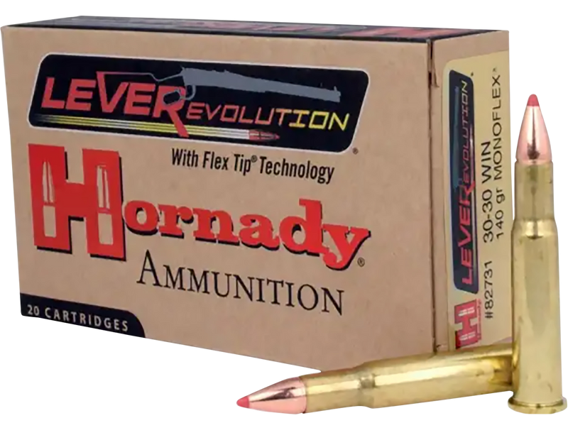 Hornady LEVERevolution 30-30 Win 140gr MonoFlex Rifle Ammo, 20rd Box - 82731