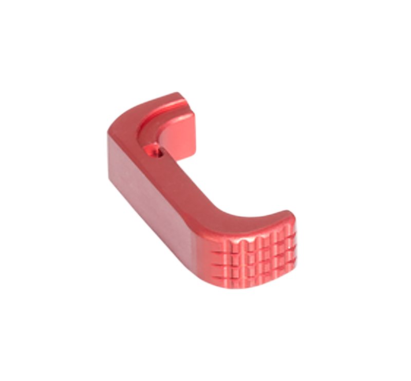 Timber Creek Outdoors Glock 43X Extended Magazine Release, Anodized Red Aluminum - GL43XEMRR