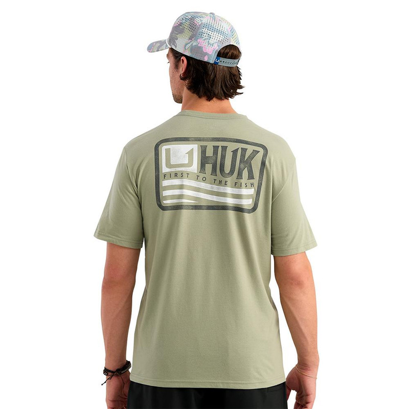 HUK Born Wave Short Sleeve Shirt, Seagrass - H1000605-383-XXL