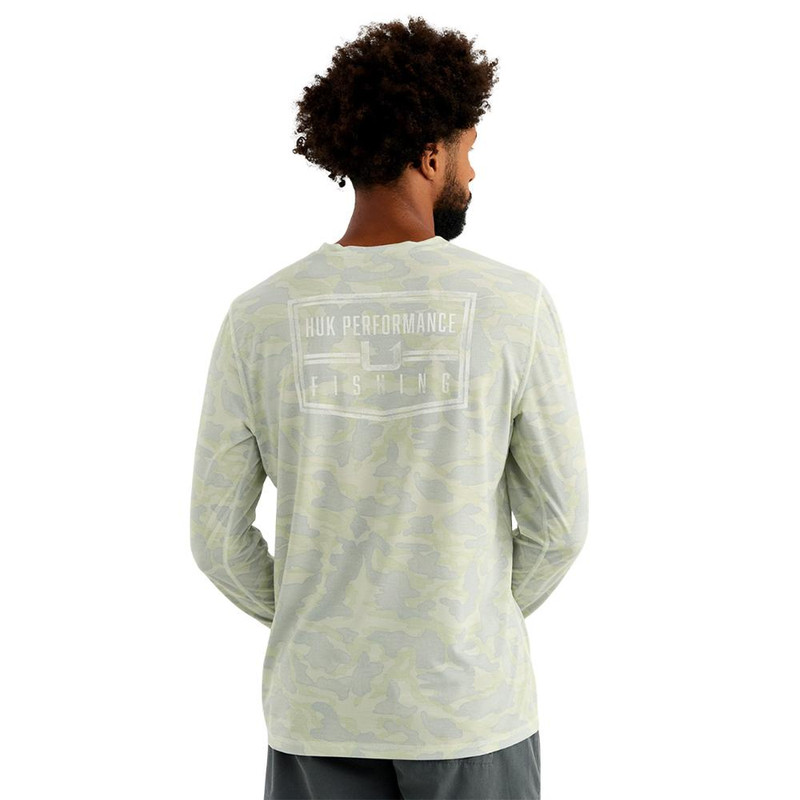 HUK Drift Performance Long Sleeve Shirt Pale Algae 2XL - H1200735-384-XXL