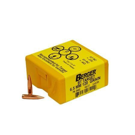 Berger Match Grade Target Bullets 6.5mm .264" 120 gr BT Target - 60-26402