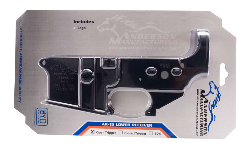 Anderson Manufacturing AM-15 AR-15 Stripped Lower Receiver, Black Hardcoat Anodize - AM D2K067A0000P