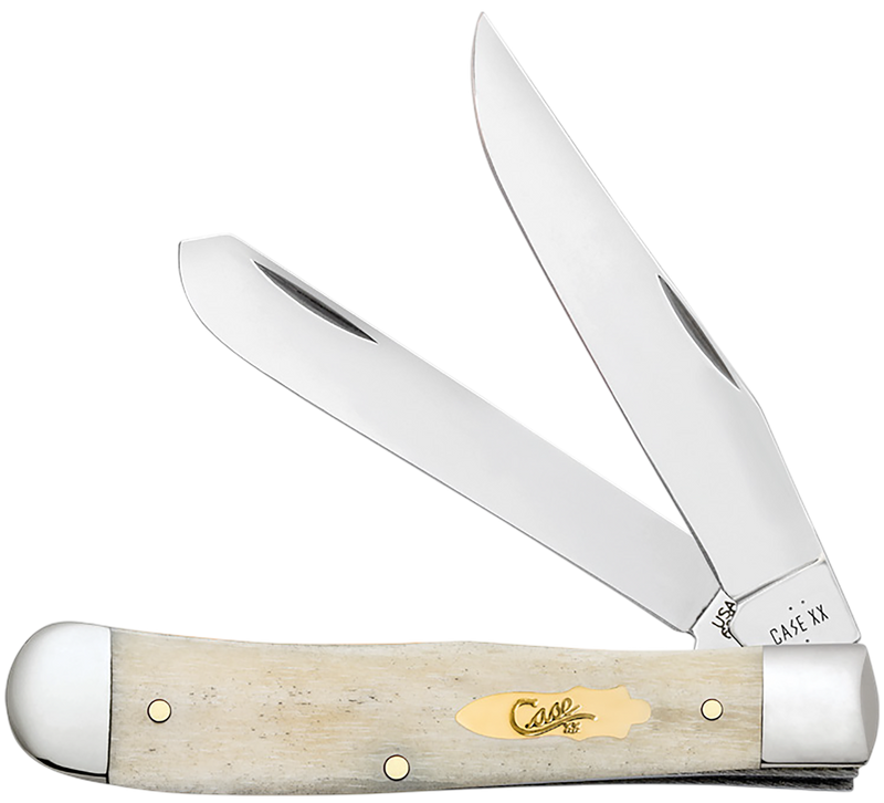 Case Knives Trapper Folding Knife, Natural Bone - 11020