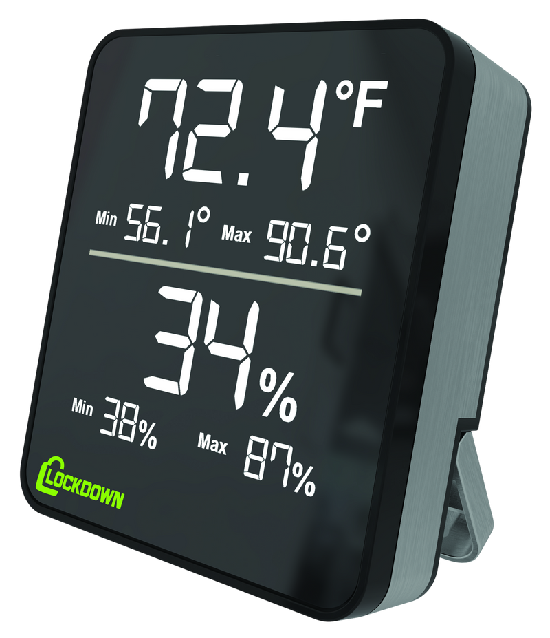 Lockdown Digital Hygrometer, Black - 1116774