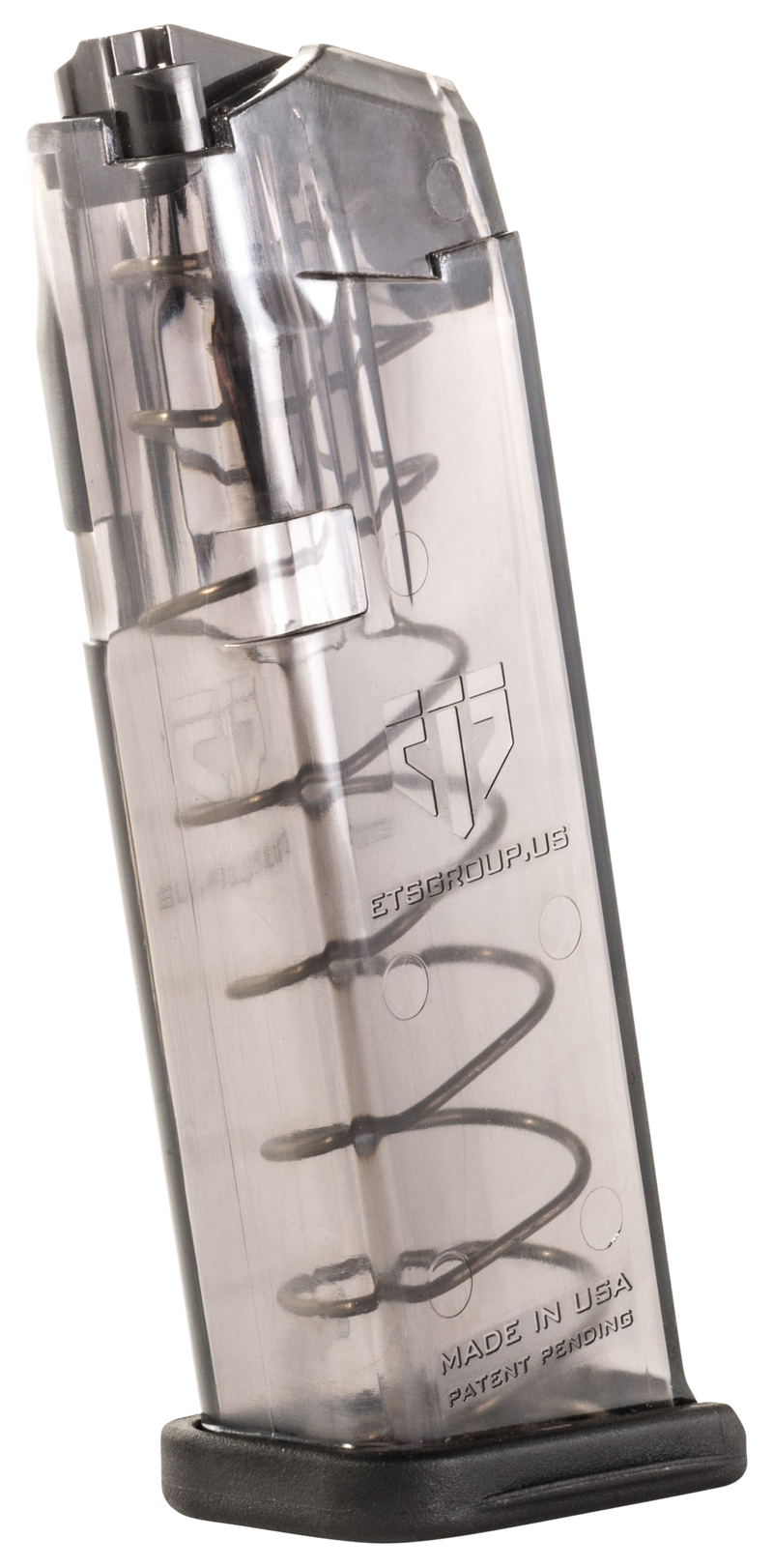 Elite Tactical Systems Group Glock 19/26 9mm Luger 15rd Handgun Magazine, Carbon Smoke - SMKGLK19