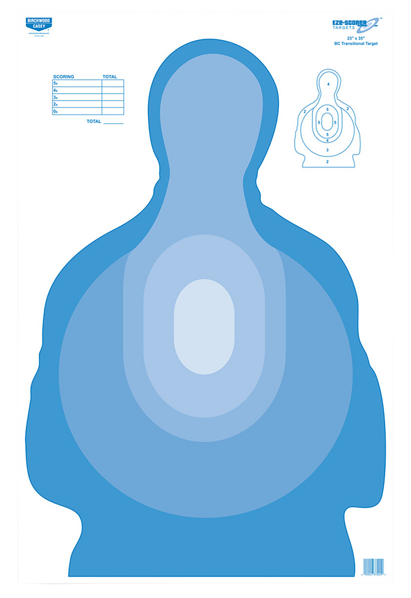 Birchwood Casey EZE-Scorer Silhouette Paper Target 23" x 35" Blue/White - 37024
