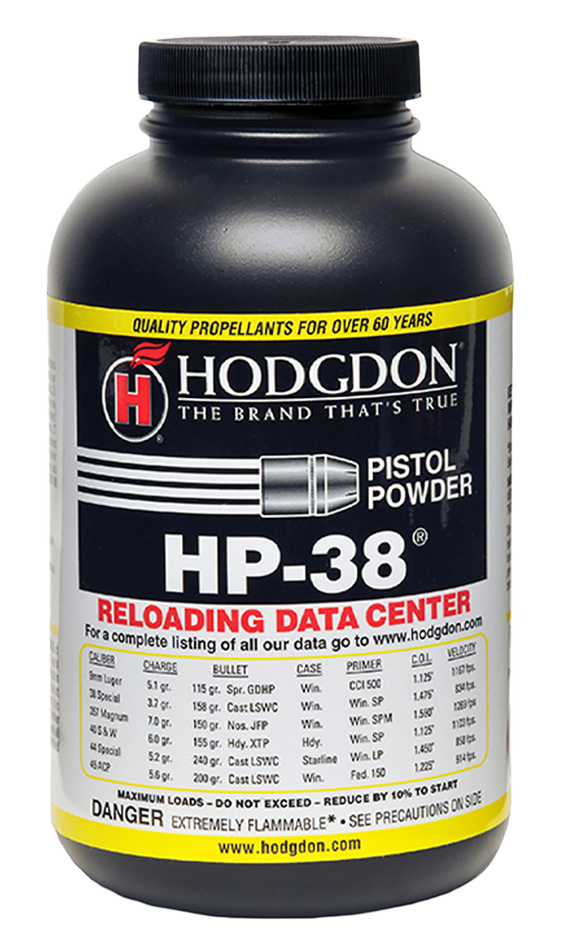 Hodgdon HP38 Spherical Handgun Reloading Powder 1 lb - P381