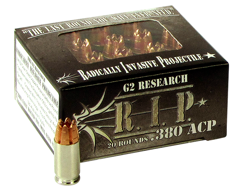 G2 Research R.I.P. .380 ACP 62gr Hollow Point Handgun Ammunition, 20/Box - G00001