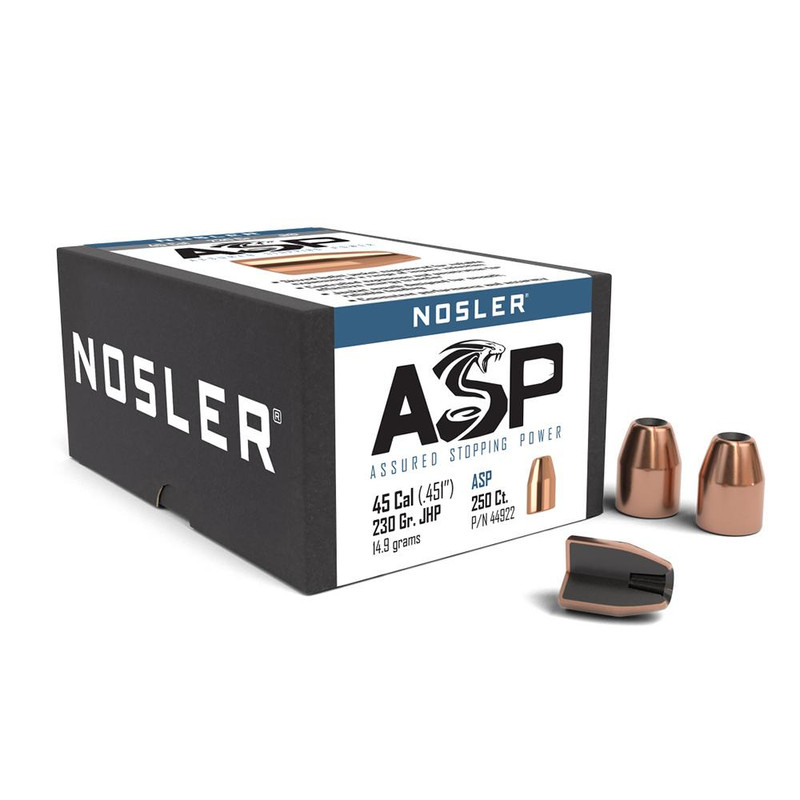Nosler Sporting Handgun Pistol Bullets .45 Cal .451" 230 gr JHP - 44922