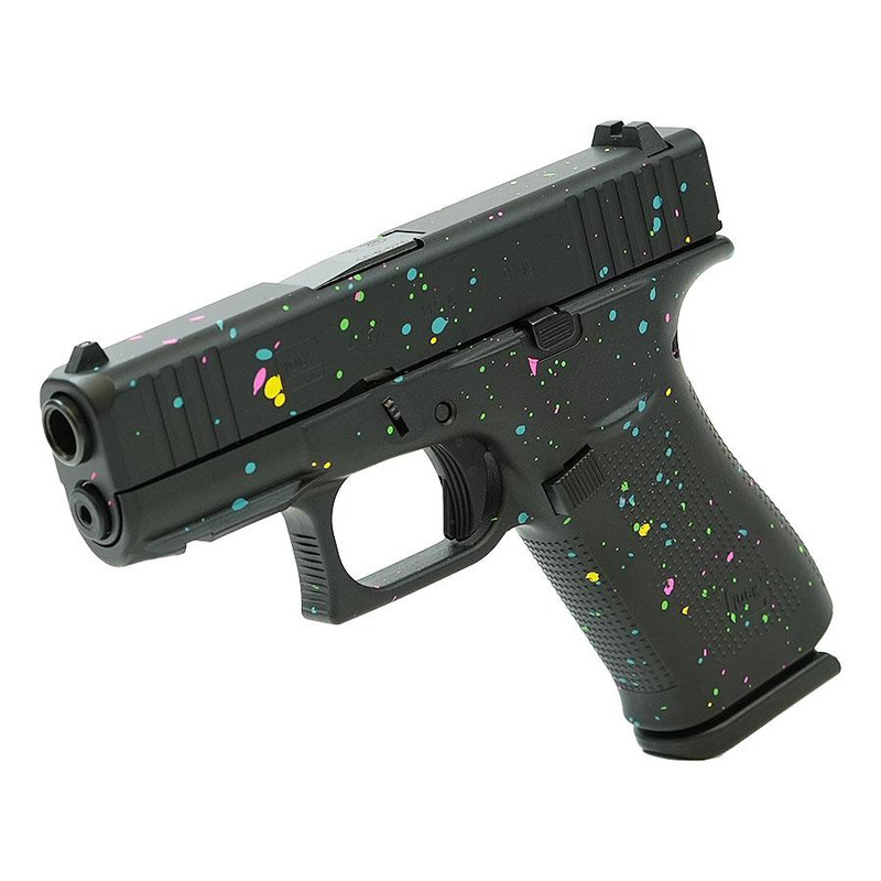 Glock 43X 9mm 3.41" 10rd Handgun, Multi-Color Paint Splatter Black - UX4350201FR
