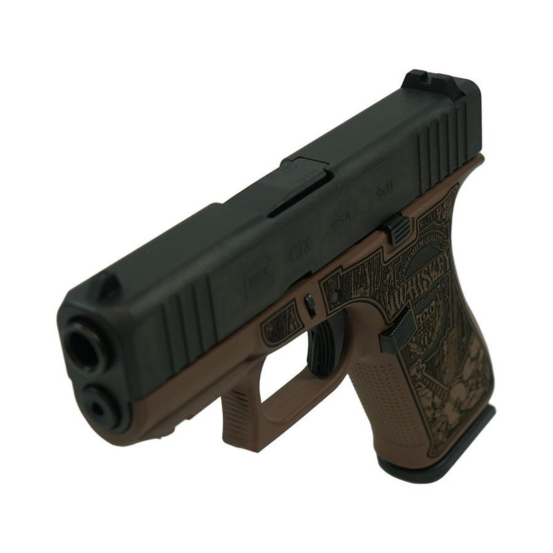 Glock 43X Custom Country 9mm 3.41" 10rd Pistol, Bourbon Cerakote - UX4350201FR