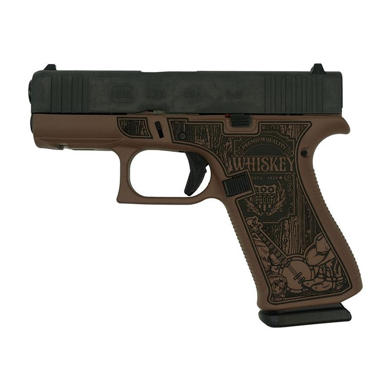 Glock 43X Custom Country 9mm 3.41" 10rd Pistol, Bourbon Cerakote - UX4350201FR