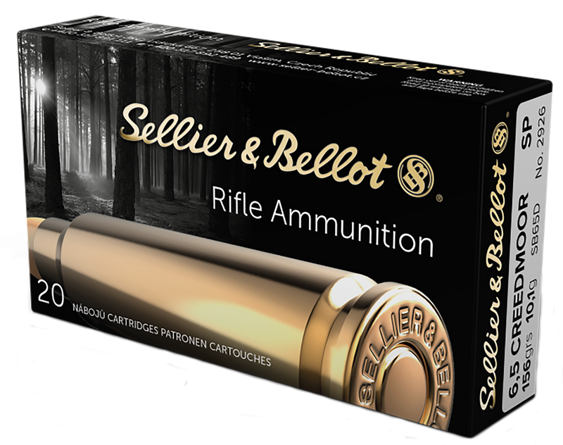 Sellier & Bellot 6.5 Creedmoor 156gr Soft Point Rifle Ammo, 20 Round Box - SB65D