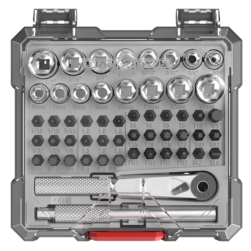 Real Avid X3 Driver Socket and Gunsmithing Bit Set, Black - AVX3SGBS52