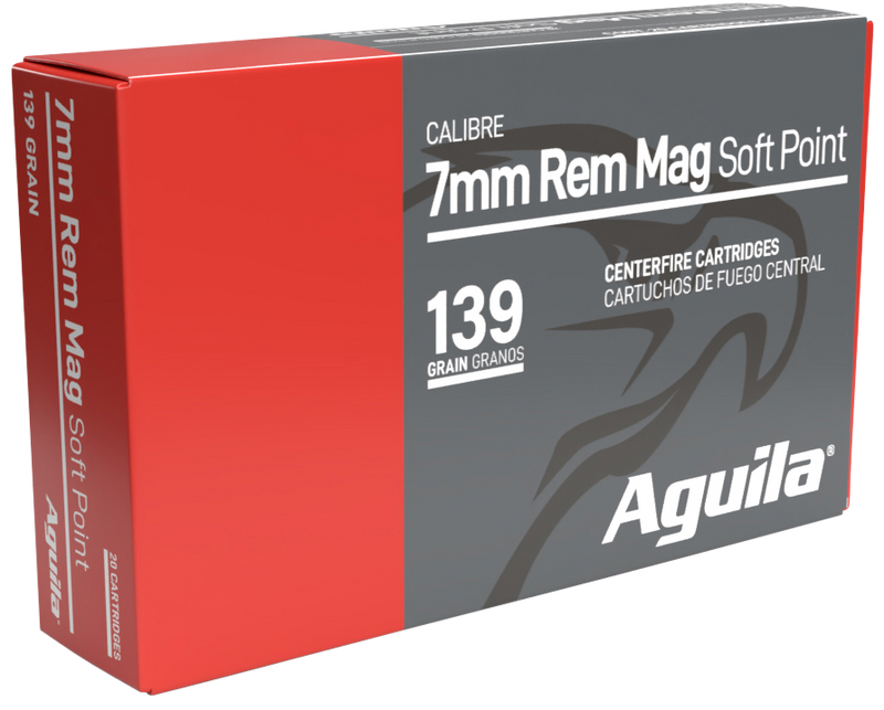 Aguila 7mm Rem Mag 139gr InterLock Boat Tail Soft Point Rifle Ammunition, 20rd Box - 80591AG