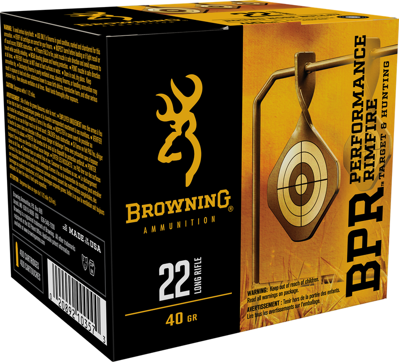 Browning BPR Performance Brass .22 LR 40gr Lead Round Nose 400 Round Box - B194122400