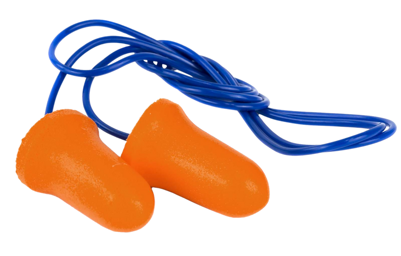 Walker's Corded Foam Ear Plugs 32 dB Orange with Blue Cord 50 Pair - GWPCORDPLGBKT