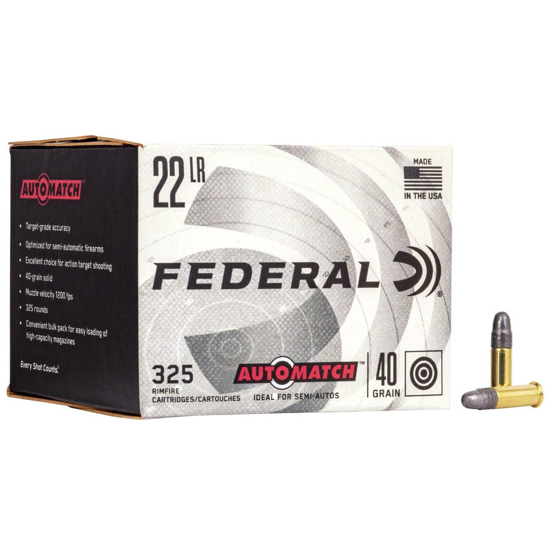 Federal Brass .22 LR 40gr Solid 325 Round Box - AM22