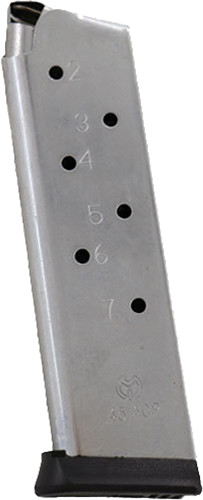 Metalform 1911 Government .45 ACP 7rd Handgun Magazine, Stainless Steel Removable Base - 1911457SRRB