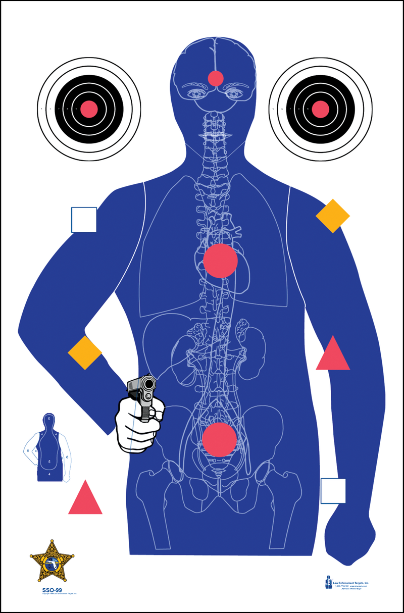 Action Target State-Specific Qualification Sarasota Sheriff's Office Silhouette Paper Target 23" x 35" Blue - SSO99100