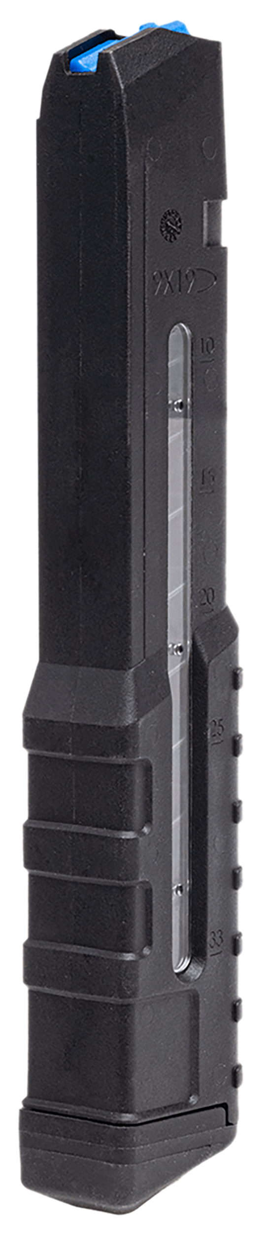 Leapers 33rd Windowed 9mm Glock Magazine, Black Polymer/Steel - RBTPD933
