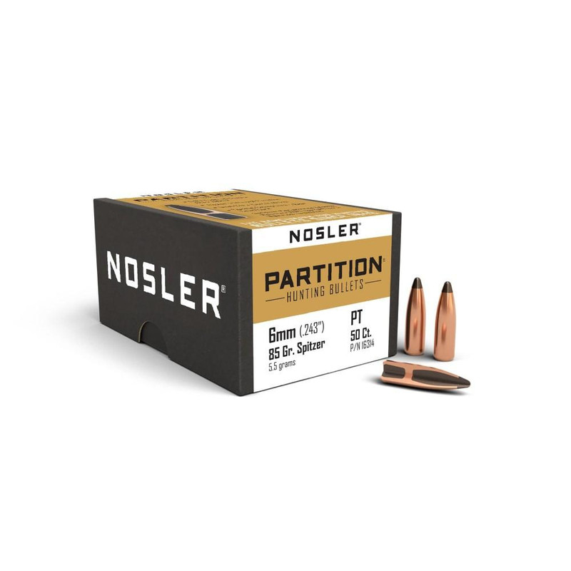 Nosler Partition 6mm .243" 85 gr Rifle Bullets 50ct - 16314