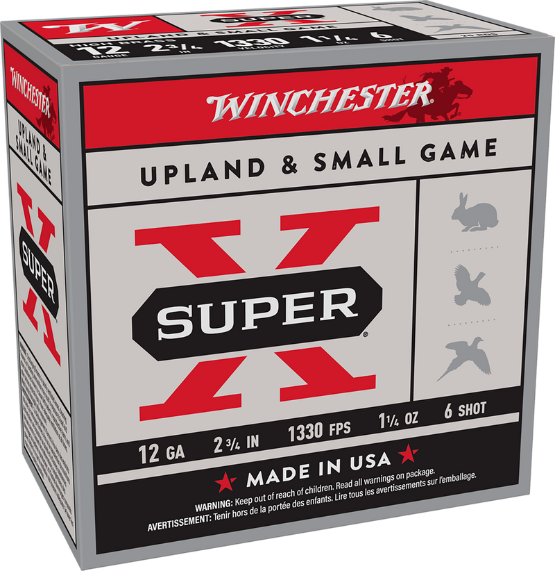 Winchester Super-X High Brass 12 Gauge 2.75" 1 1/4 oz #6 Shot 25 Round Box - X126