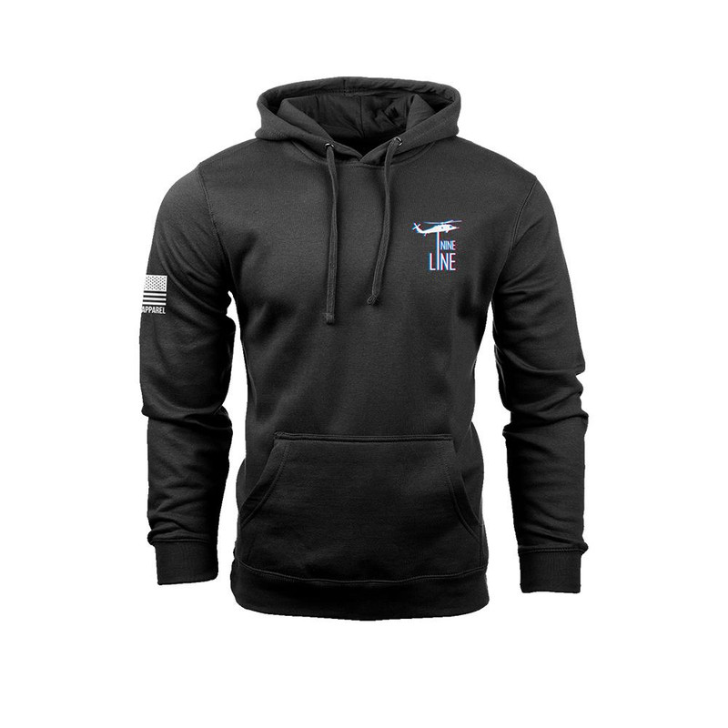 Nine Line Apparel Belt Fed Hooded Sweatshirt Black - BELTFED-DT6100-BLACK-L