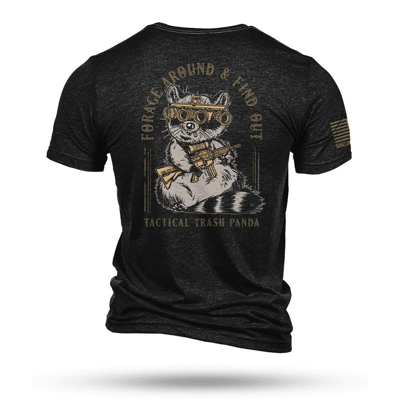 Nine Line Apparel Tactical Trash Panda Tri-Blend T-Shirt Black - TTPANDA-TSTRI-BLACK-L