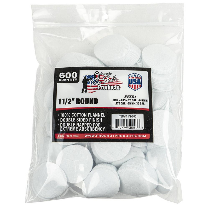 Pro-Shot 1 1/2" Round 100% Cotton Patches 600ct - 11/2-600