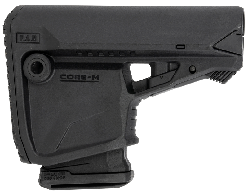 FAB Defense GL-Core Survival Buttstock with Rubber Butt Pad and Built-In Mag Carrier, Black Polymer - FXGLCOREMAGB