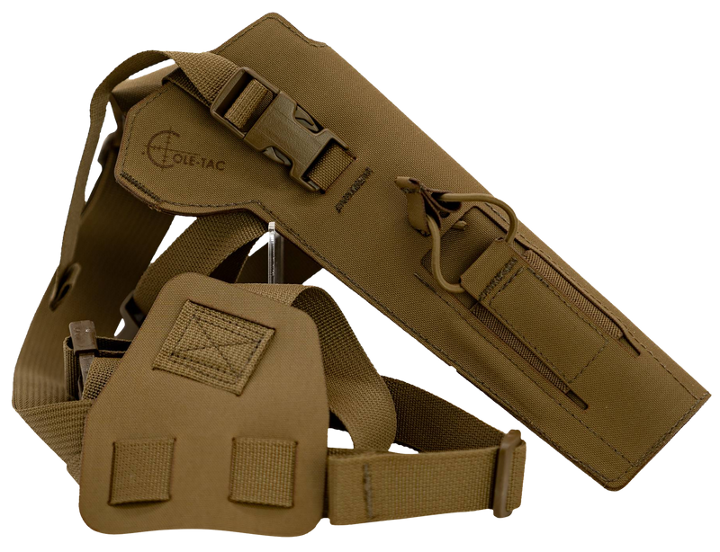 Cole-TAC Varmint Wrangler Pistol Holder Chest Holster, Coyote Brown Left Hand - VW202