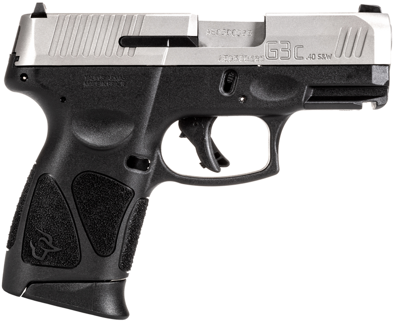 Taurus G3C 40 S&W 3.26" 10+1 Compact Pistol, Black with Stainless Steel - 1G3C4039