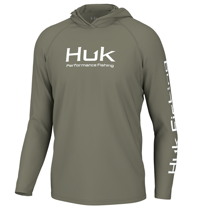 HUK Vented Pursuit Long Sleeve Hoodie, Moss - H1200525-316-S